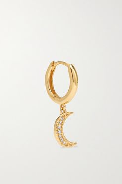 Crescent 18-karat Gold Diamond Hoop Earring
