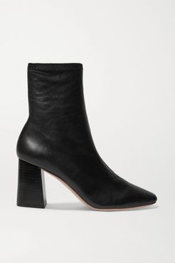 Elise Leather Ankle Boots - Black