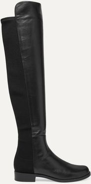 5050 Leather And Neoprene Knee Boots - Black