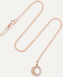 Waning/ Waxing Gibbous Moon 18-karat Rose Gold Diamond Necklace