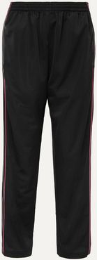 Striped Satin-jersey Track Pants - Black