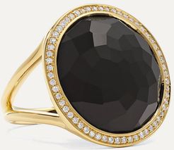 Lollipop 18-karat Gold, Onyx And Diamond Ring