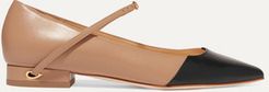 Lorenzo Two-tone Leather Point-toe Flats - Beige