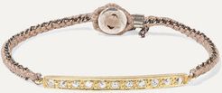 18-karat Gold, Sterling Silver, Silk And Diamond Bracelet