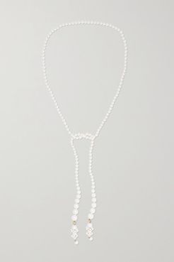 Cecilie Bahnsen Mimosa 14-karat Gold Pearl Necklace