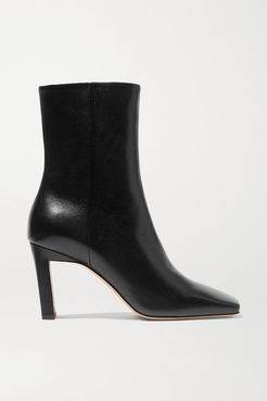 Isa Leather Ankle Boots - Black