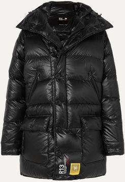 R13 Hooded Quilted Shell Down Parka - Black