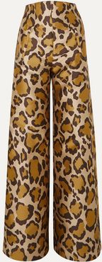 Bay Leopard-jacquard Wide-leg Pants - Leopard print