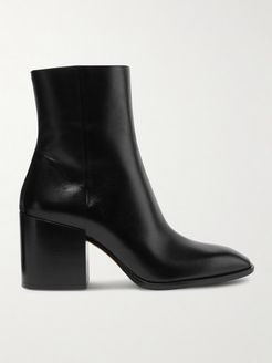 Leandra Leather Ankle Boots - Black