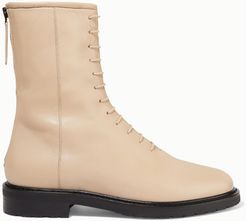 08 Leather Ankle Boots - Cream