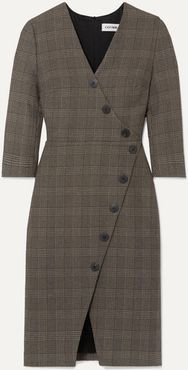 Sofie Prince Of Wales Checked Cotton-blend Dress - Brown