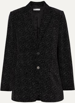 Allen Oversized Glittered Cotton-velvet Blazer - Black