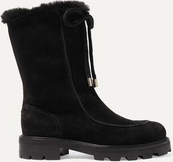 Buffy Shearling-lined Suede Boots - Black