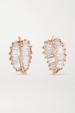 Palm Leaf Small 18-karat Rose Gold Diamond Earrings