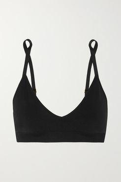 Minimalist Stretch Soft-cup Bra - Black