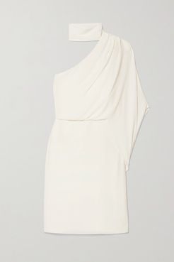 One-shoulder Crepe Dress - White