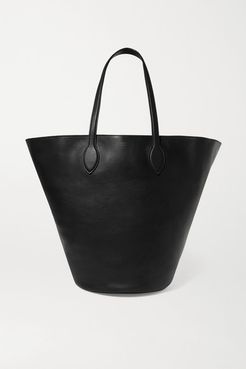 Circle Medium Leather Tote - Black