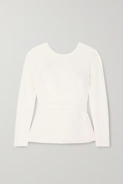 Saura Belted Open-back Crepe Top - Ivory