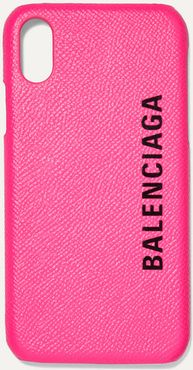 Printed Textured-leather Iphone X Case - Pink