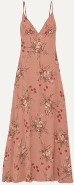 Modena Open-back Floral-print Georgette Maxi Dress - Antique rose