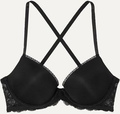 Seductive Comfort Stretch-jersey And Lace Underwired Bra - Black