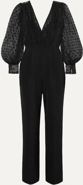 Bernadette Cady And Embroidered Tulle Jumpsuit - Black