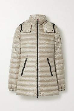 Menthe Hooded Quilted Shell Down Jacket - Mushroom