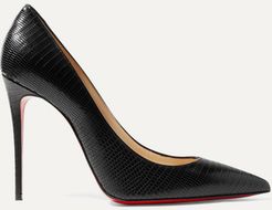 Kate 100 Lizard-effect Leather Pumps - Black