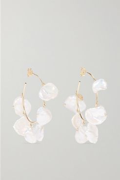 Pearls Of Joy Medium 14-karat Gold Pearl Hoop Earrings