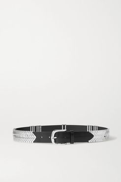 Tehora Embellished Leather Belt - Black