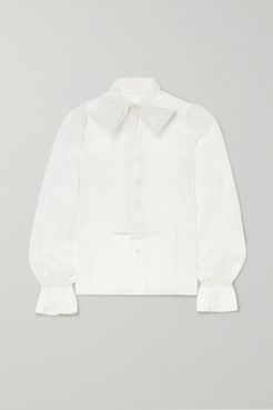 Pussy-bow Silk-organza Blouse - White