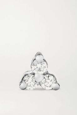 Tiny 18-karat White Gold Diamond Earring