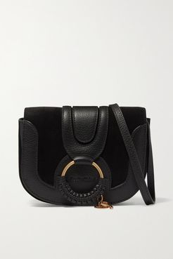 Hana Mini Textured-leather And Suede Shoulder Bag - Black