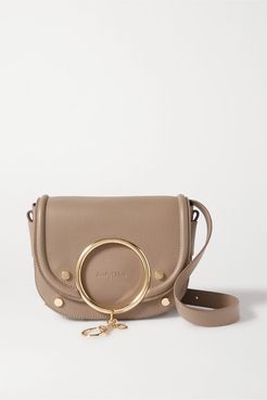 Mara Embellished Leather Shoulder Bag - Mushroom