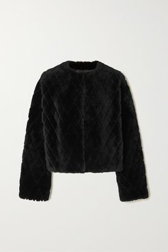 Quilted Shearling Jacket - Black