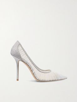 Love 100 Glittered Tulle And Canvas Pumps - Ivory