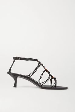 Ziba Embellished Leather Sandals - Black