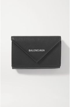 Papier Mini Printed Textured-leather Wallet - Black