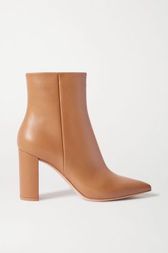 Piper 85 Leather Ankle Boots - Beige