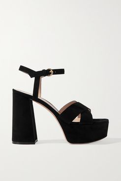 110 Suede Platform Sandals - Black