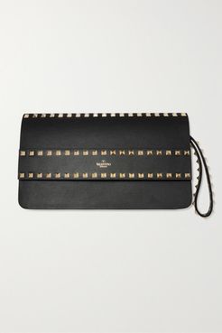 Garavani Rockstud Leather Clutch - Black