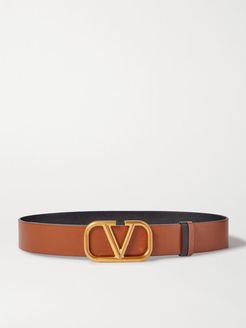 Garavani Vlogo Reversible Leather Belt - Brown