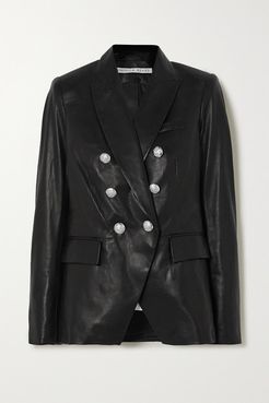 Miller Dickey Double-breasted Leather Blazer - Black