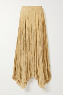 Nanco Crinkled Silk-satin Maxi Skirt - Sand