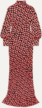 Hotel Beau Tie-detailed Printed Crepe Maxi Dress - Red