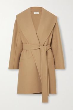 Maddy Belted Wool-blend Coat - Beige