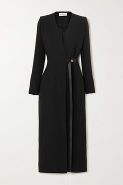 Vana Belted Silk-cady Wrap Dress - Black