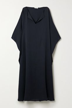 Enrico Silk-georgette Kaftan - Midnight blue