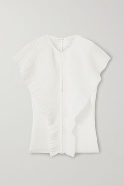 Wiola Layered Plissé-chiffon Blouse - Off-white