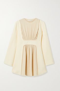 Polina Gathered Silk-crepe Top - Cream